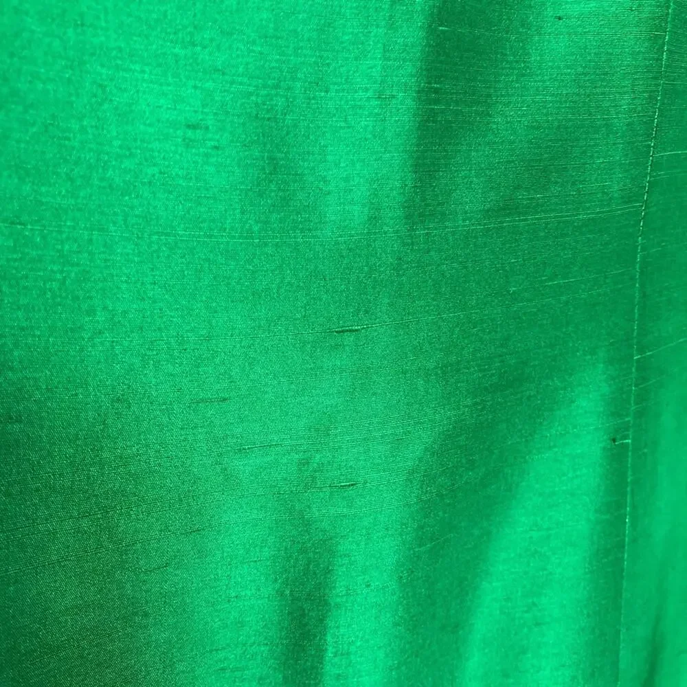 Hugo Buscati Collection green silk cap sleeve sheath dress size 4 holiday party